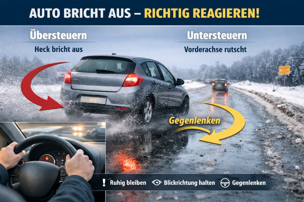 Wenn das Auto plötzlich ausbricht richtig reagieren und Kontrolle behalten