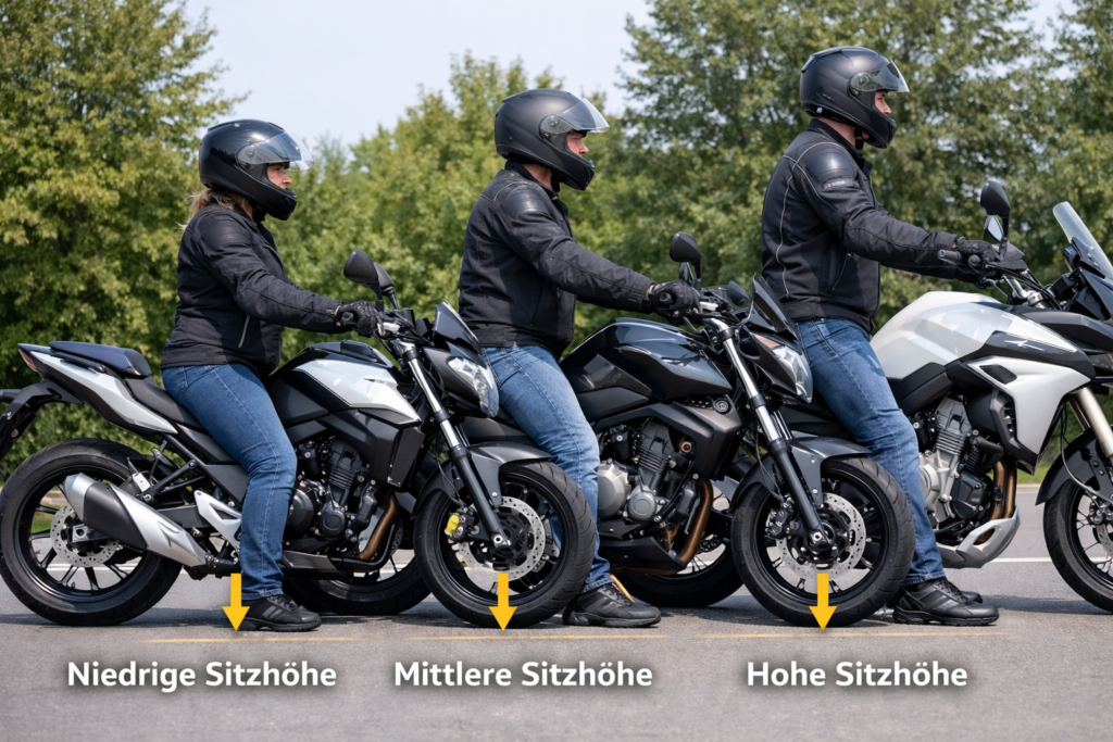 Sitzhöhe Motorrad auf Körpergröße abstimmen